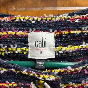 CAbi Colorful Knit jacket with Blue and Yellow